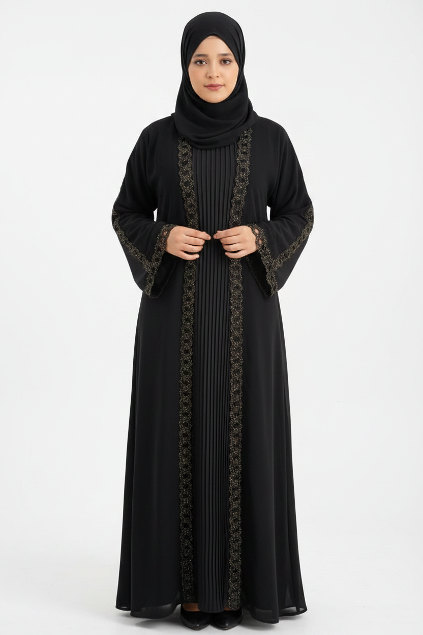 Black Embroidered Abaya