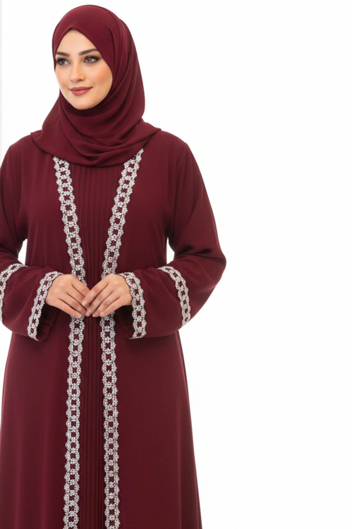 Burgundy Abaya