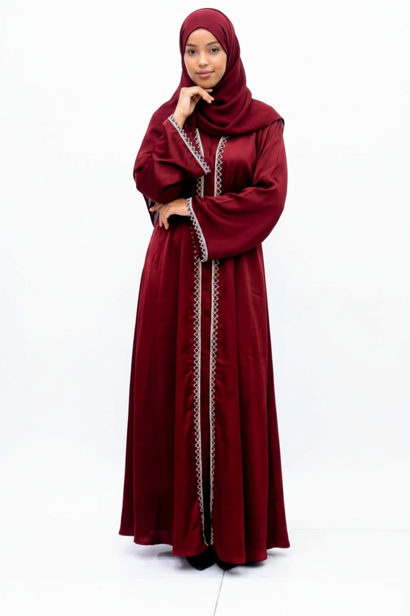Burgundy Abaya