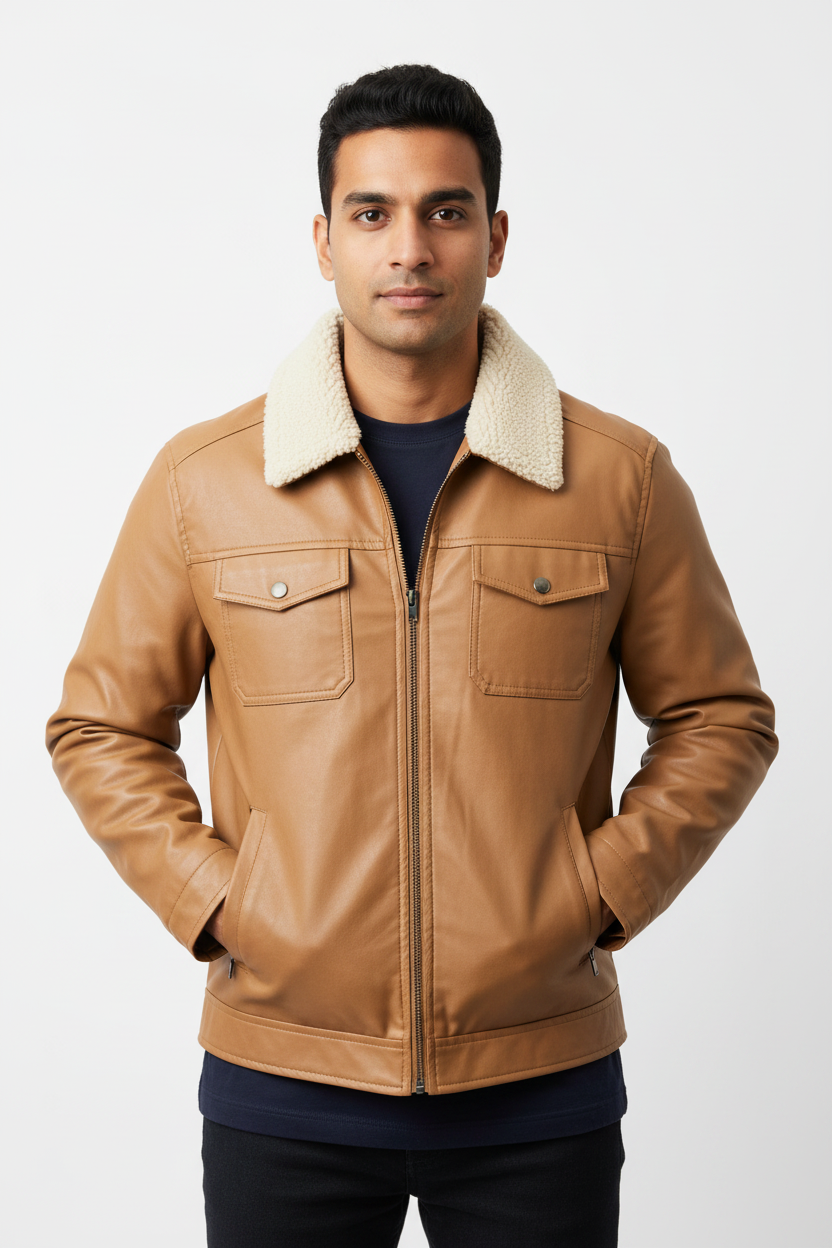 Camel Tan Leather Jacket