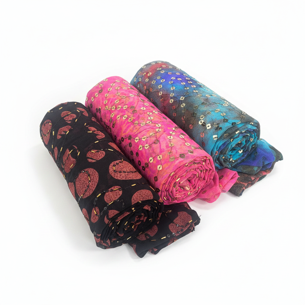 Embellished Sequin Fabric Rolls