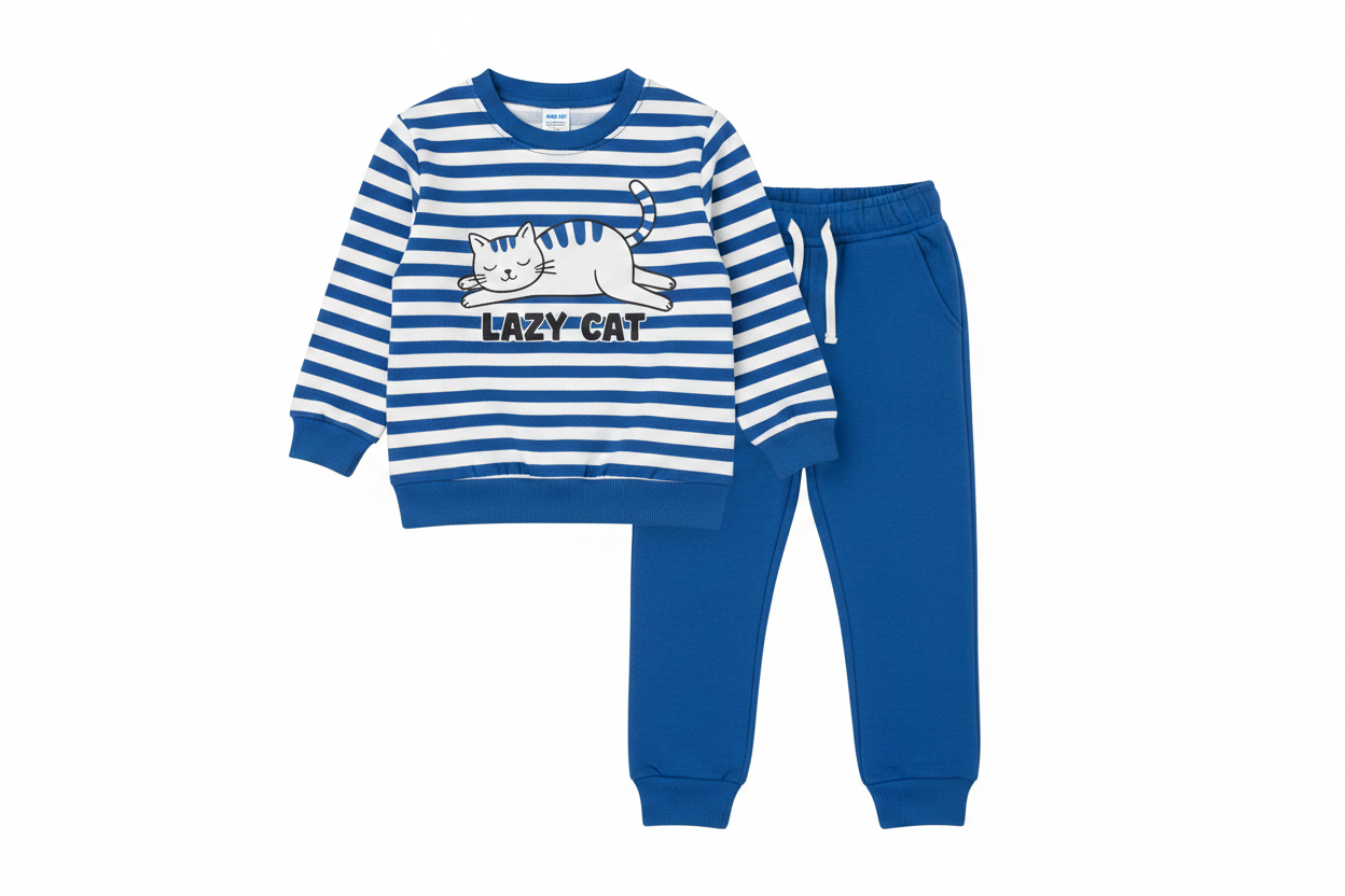 Lazy Cat Kids Striped Tracksuit Set