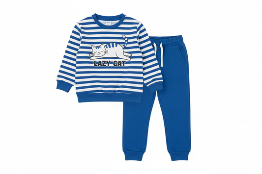 Lazy Cat Kids Striped Tracksuit Set