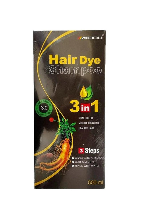 የፀጉር ቀለም መቀለምያ ሻምፖ - Hair Dye Shampoo 3-in-1 |