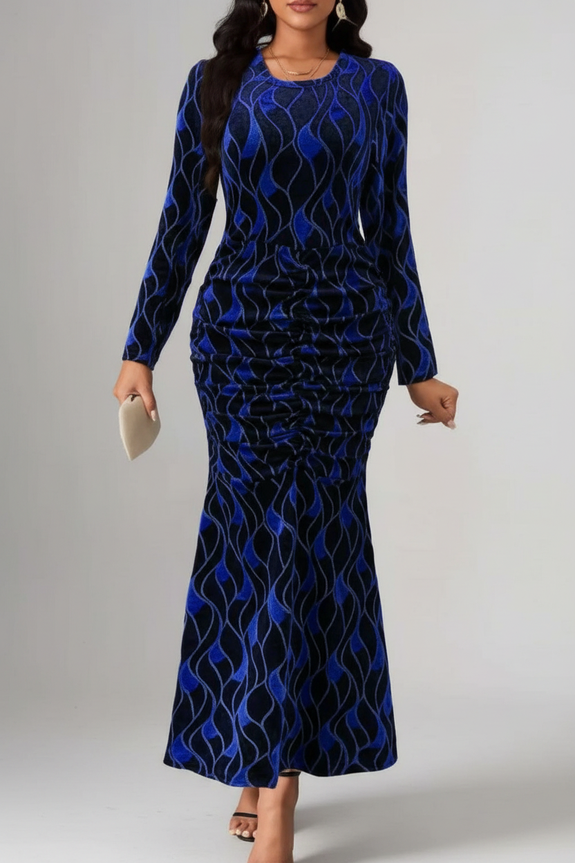 Velvet Wave Maxi Dress