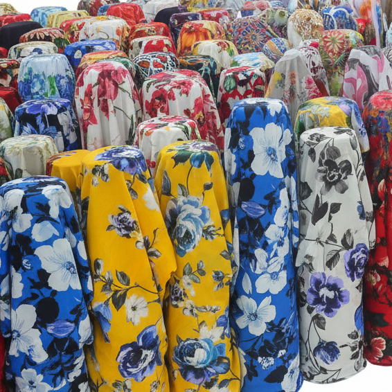 Vibrant Floral Fabric Rolls